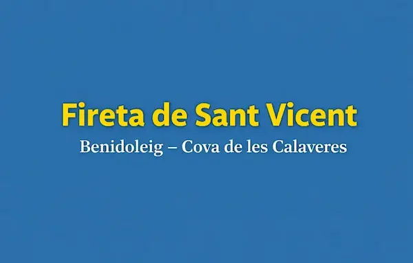 Fireta de Sant Vicent in Benidoleig – Eventhinweis zur Cova de les Calaveres an der Costa Blanca