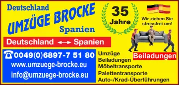 Umzüge Brocke aus Saarbrücken – Umzugsservice und Beiladungen zwischen Deutschland, Spanien und der Costa Blanca